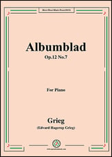 Albumblad Op.12 No.7,for Piano piano sheet music cover